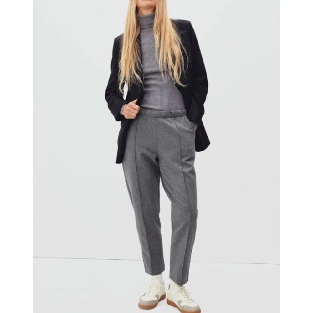 Everlane Women L The Dream Pants Pull On Stretch Trouser Pockets Steel Gray Blue